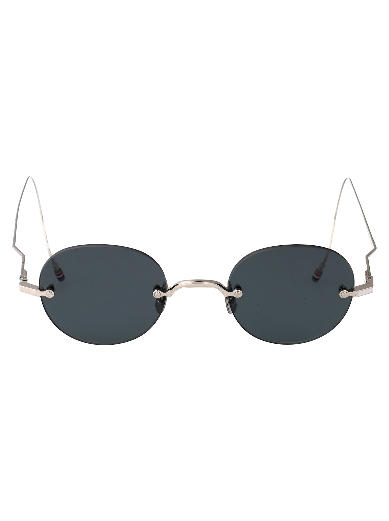 Thom Browne Silver Plate Titanium Titanium Sunglasses In Metallic