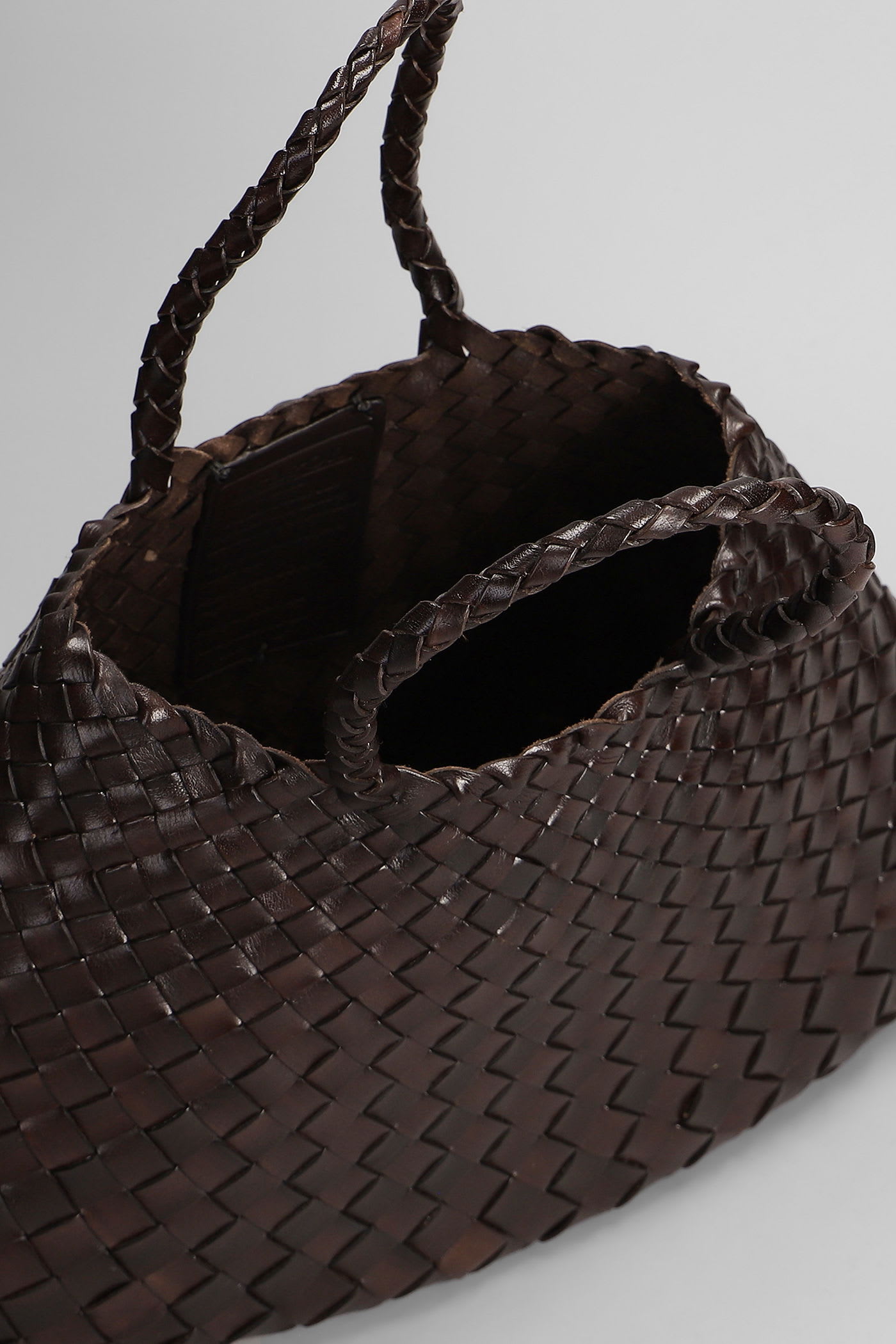 Dragon Diffusion Santa Croce Small Tote In Brown Leather In Brown