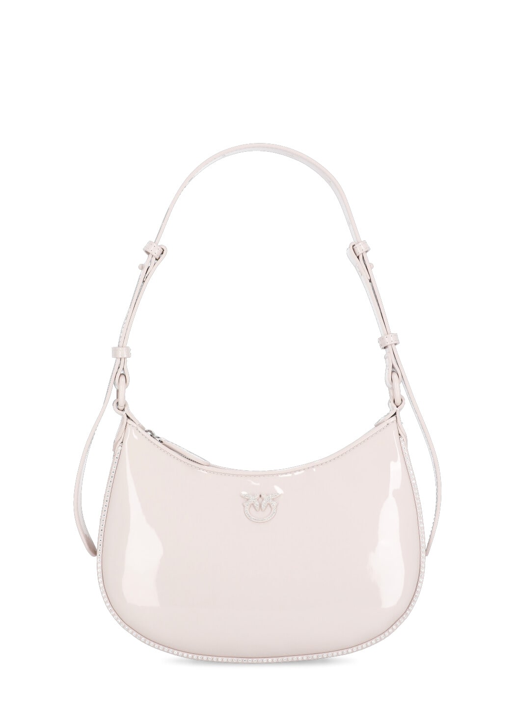 Shop Pinko Mini Love Half Moon Bag In Pink