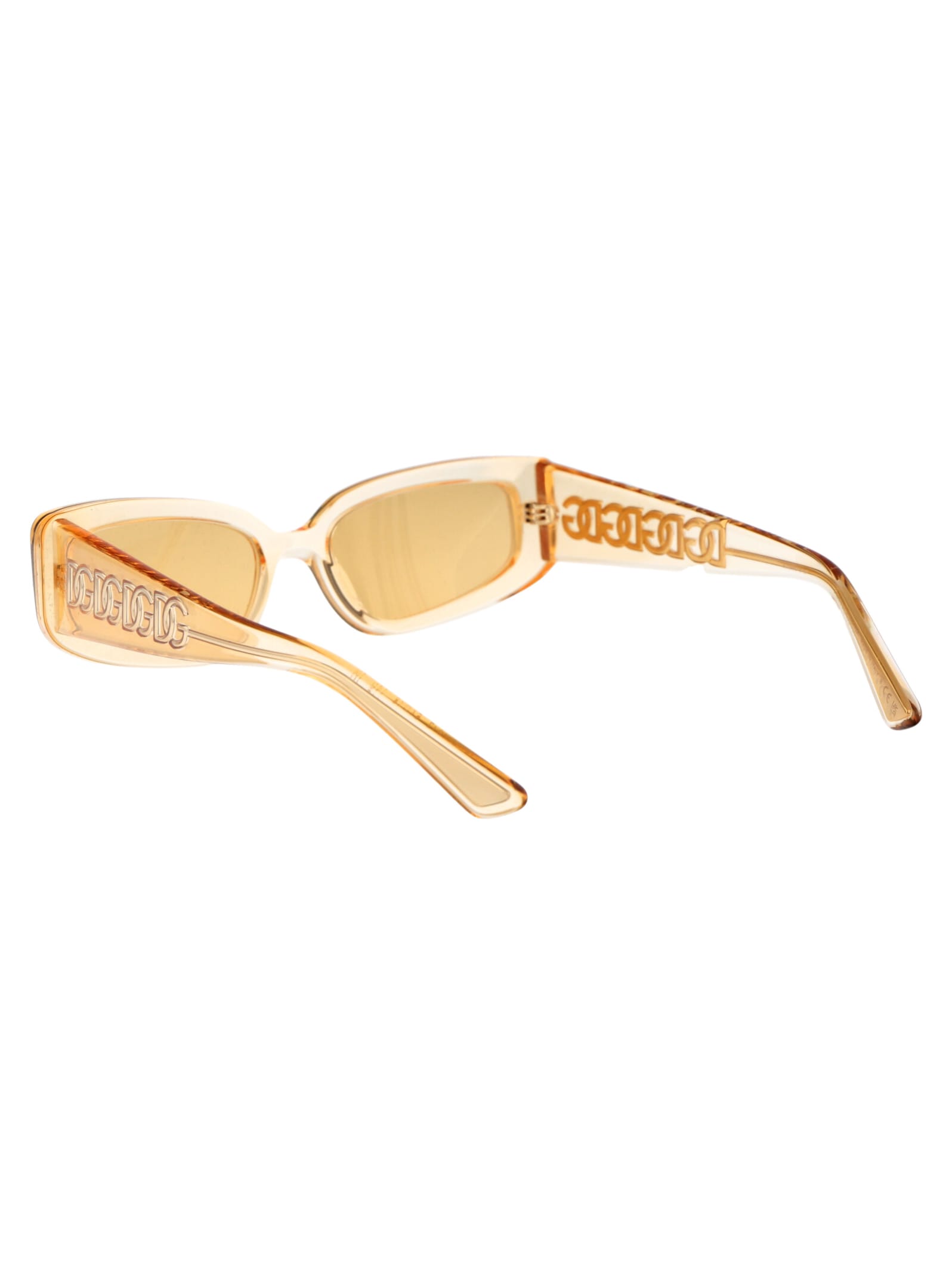 Shop Dolce &amp; Gabbana Eyewear 0dg4445 Sunglasses In 3046/7 Orange Transparent