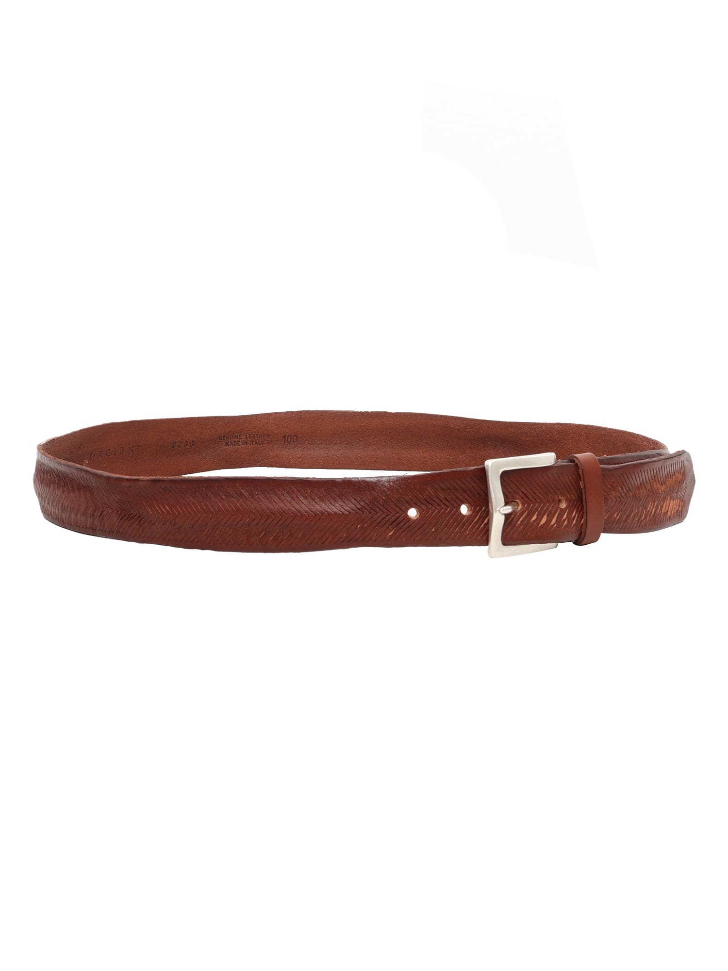 Shop Orciani Carved Brown Belt