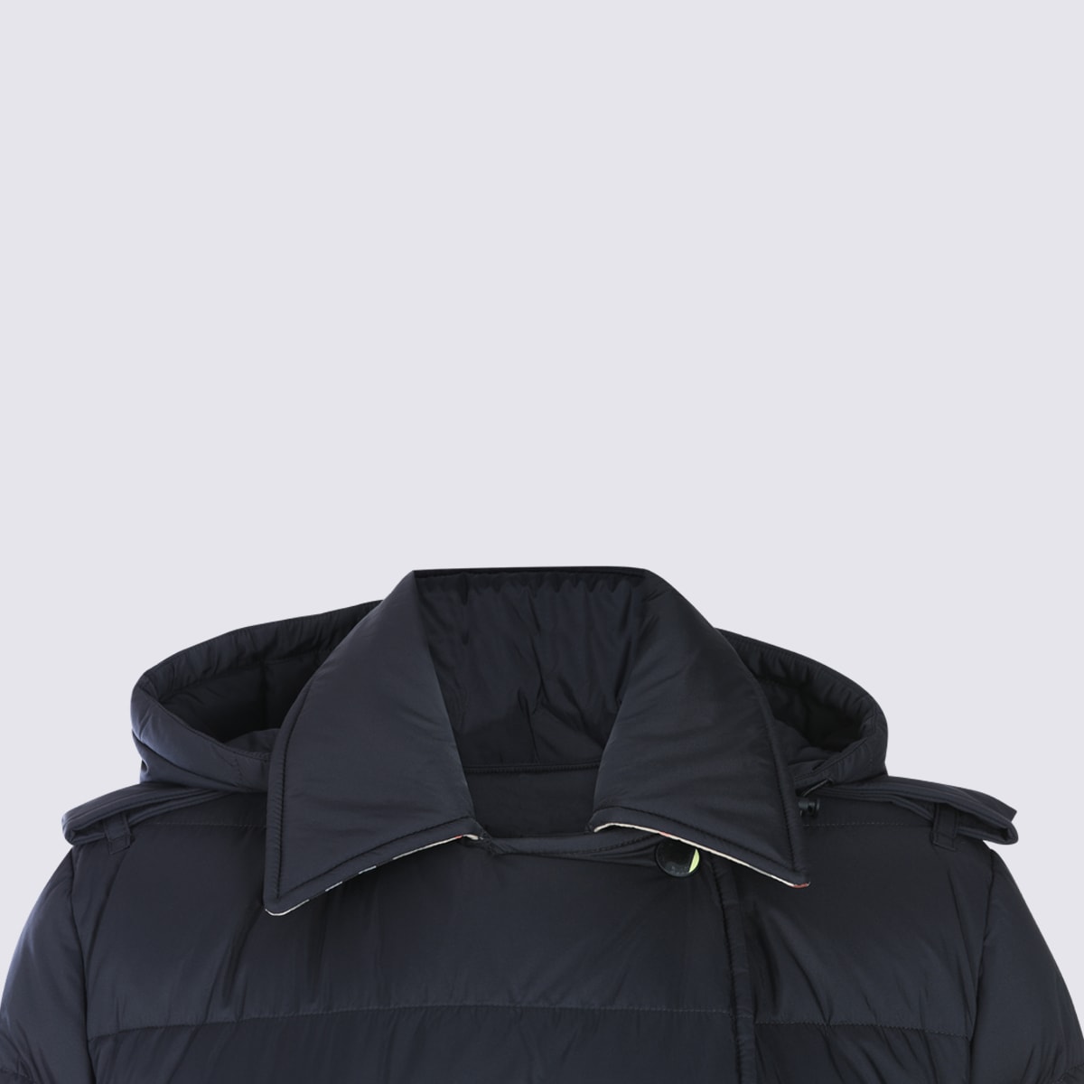 Burberry Double-breasted Kent Long Puffer Coat With Belt In Blue