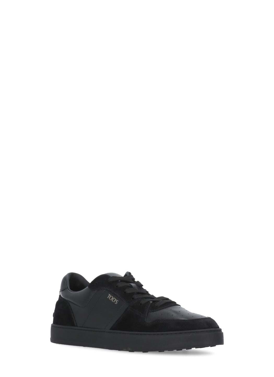 Shop Tod's Leather Sneakers In Black