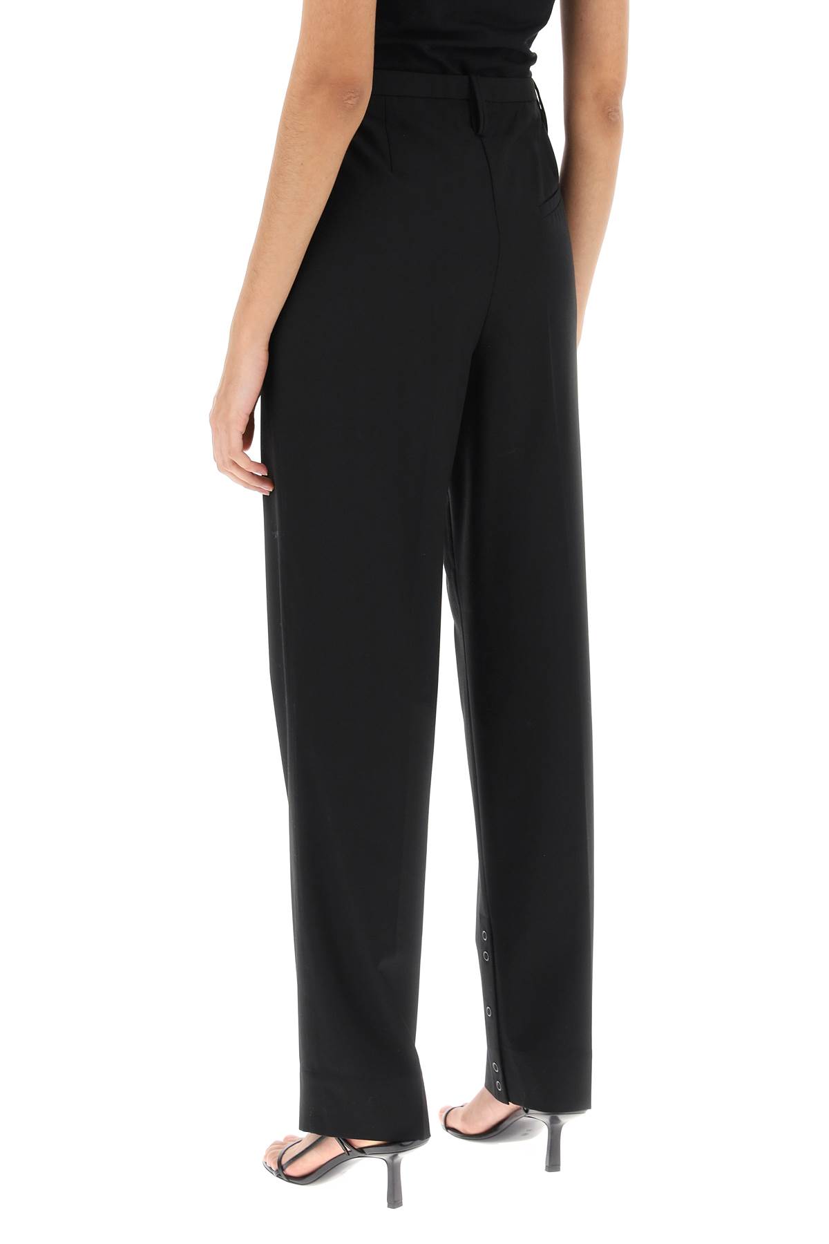 Shop Ganni Cigarette Pants In Nero