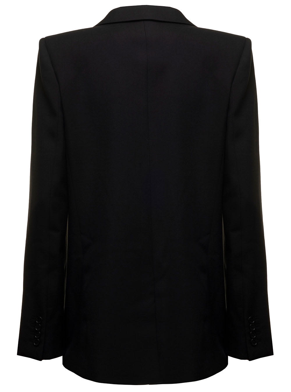 Saint Laurent Womans Black Gabardine Single-breasted Blazer In Black