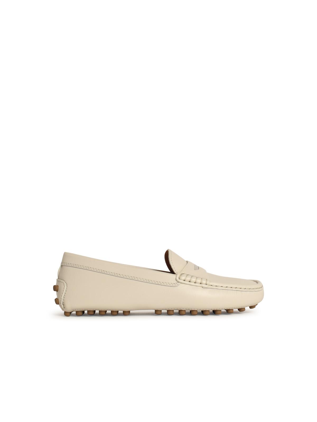 White Leather Loafers