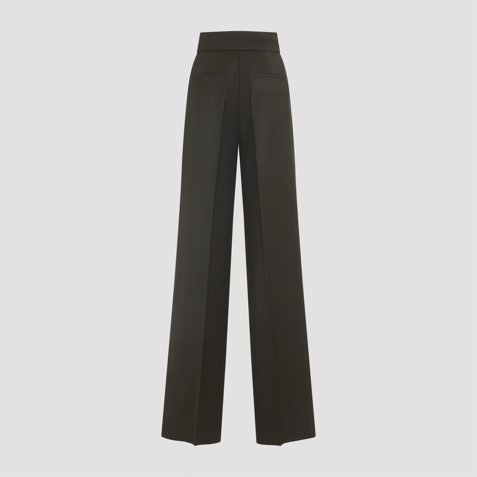 Max Mara Wide Leg Trousers Pleated Front In Green