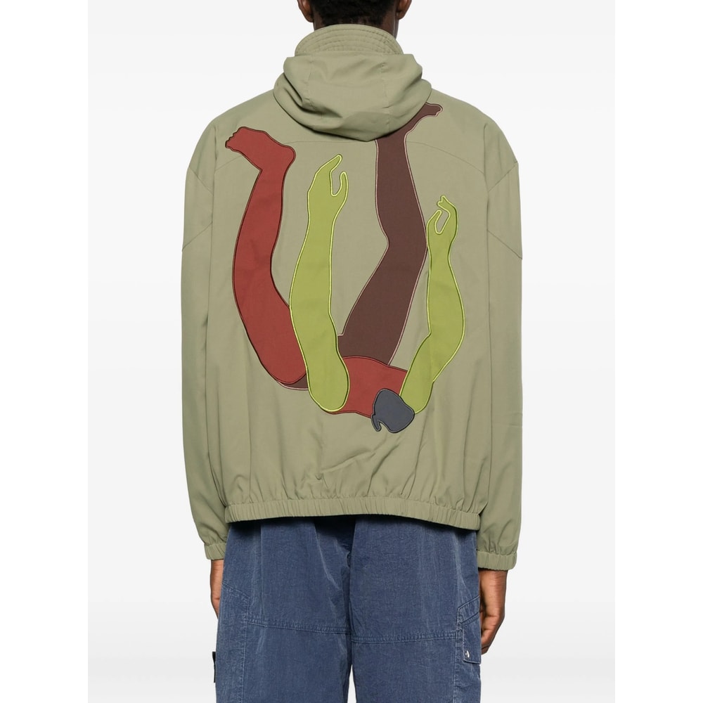 Kidsuper Graphic-print Hooded Jacket In Green