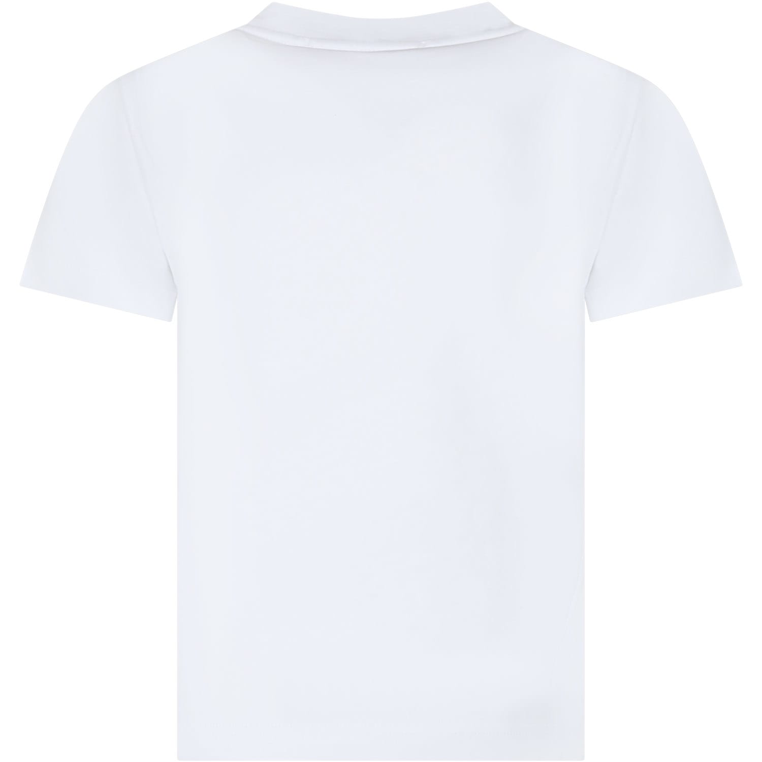 Shop Alessandro Enriquez White T-shirt For Girl With Mermaid Print And Stars