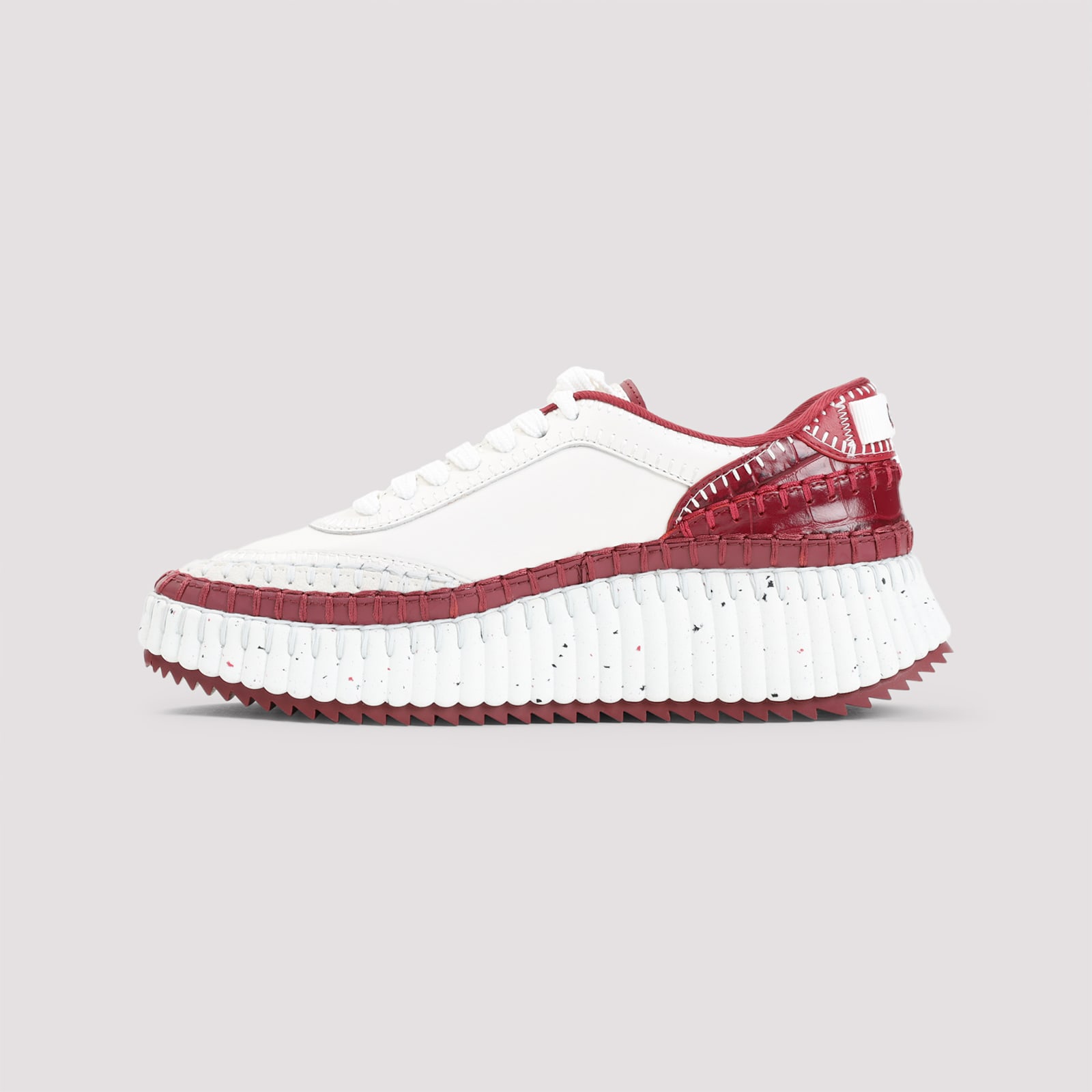Shop Chloé Red And White Sneakers