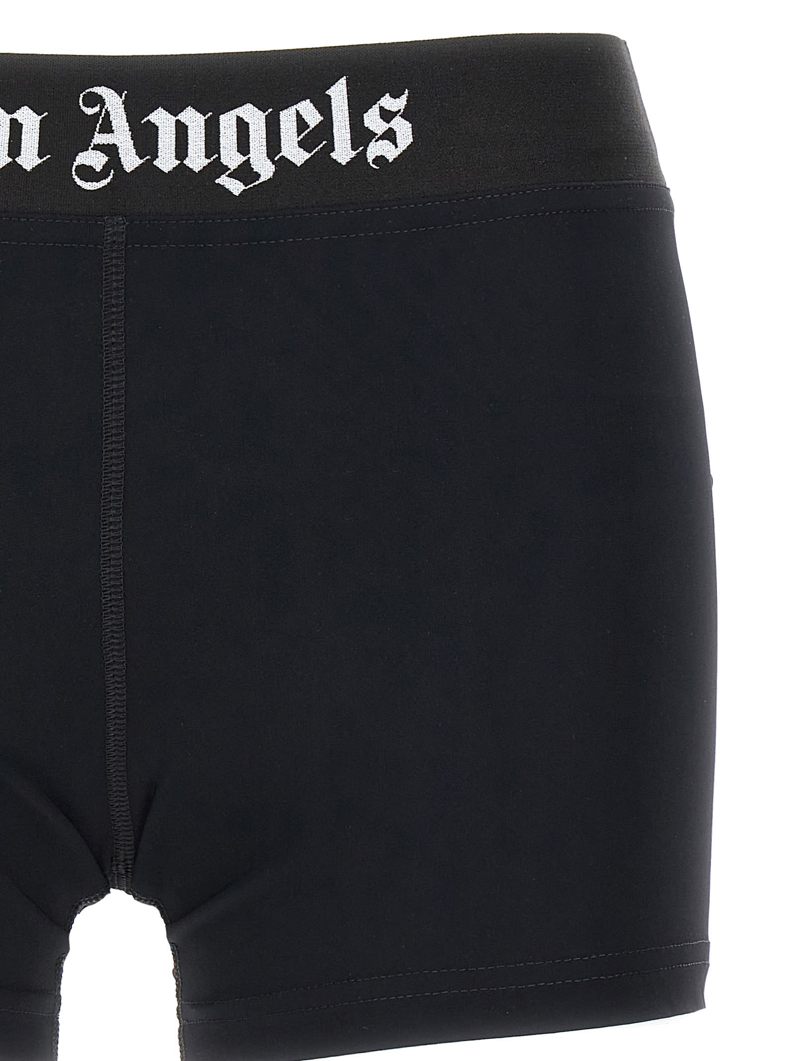 Shop Palm Angels Sport Shorts In White/black