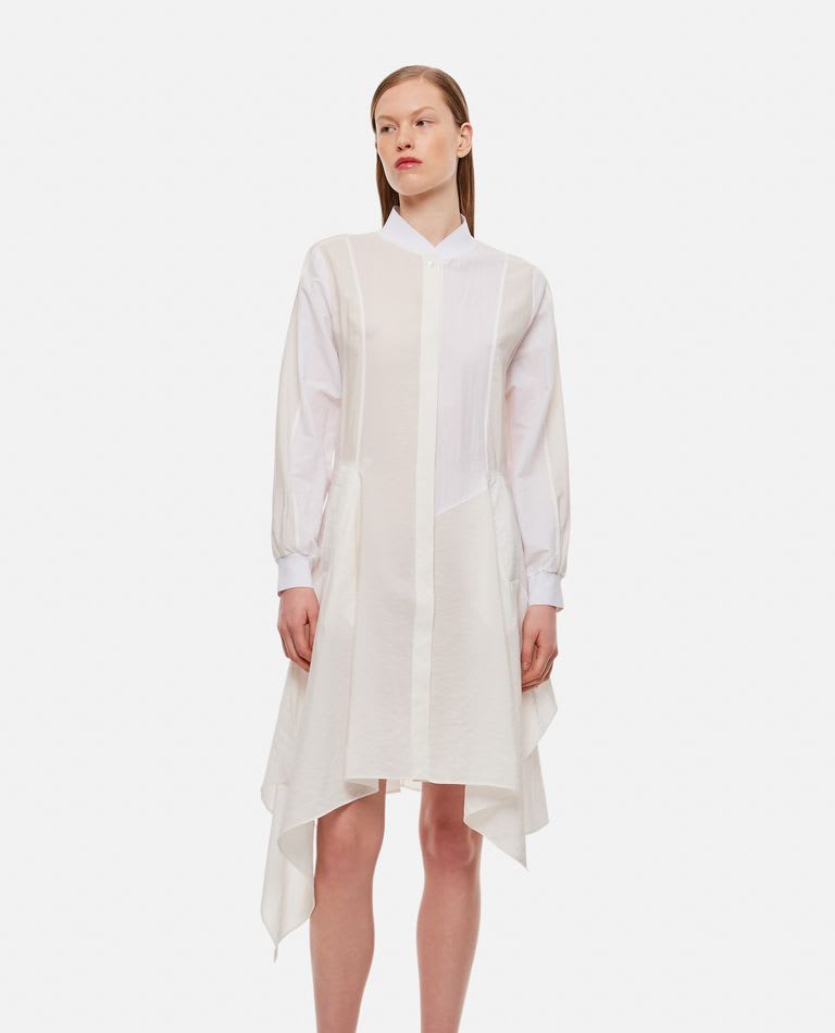Jw Anderson Deconstructed Draped Asymmetric Cotton-poplin Shirt Dress In  White | ModeSens