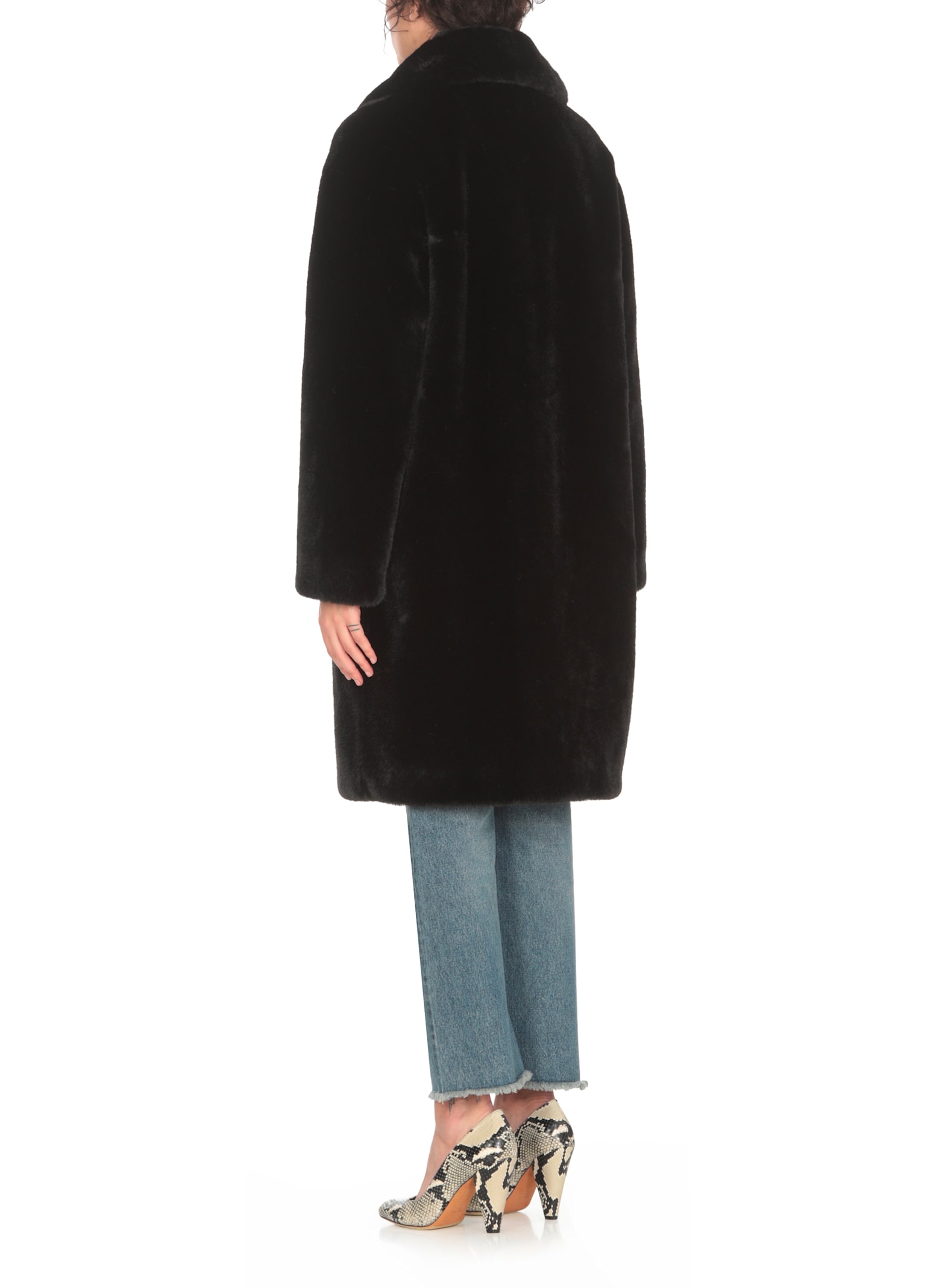 Shop Stand Studio Camille Cocoon Coat In Black