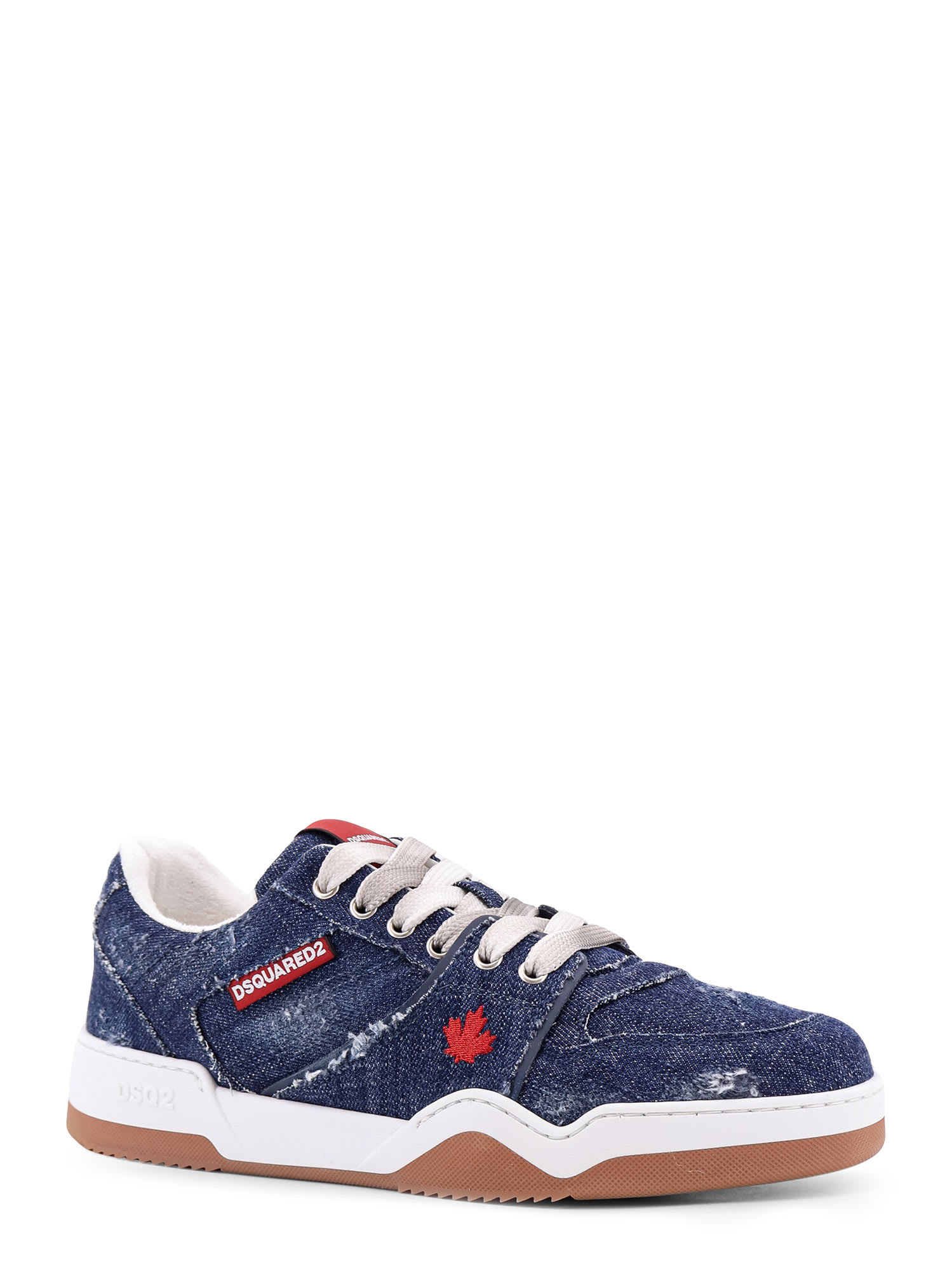 スニーカー Dsquared2 Low-Top Leather Sneakers With Denim Profiles Dsquared2 Low-Top Leather Sneakers With Denim Profiles | Grailed