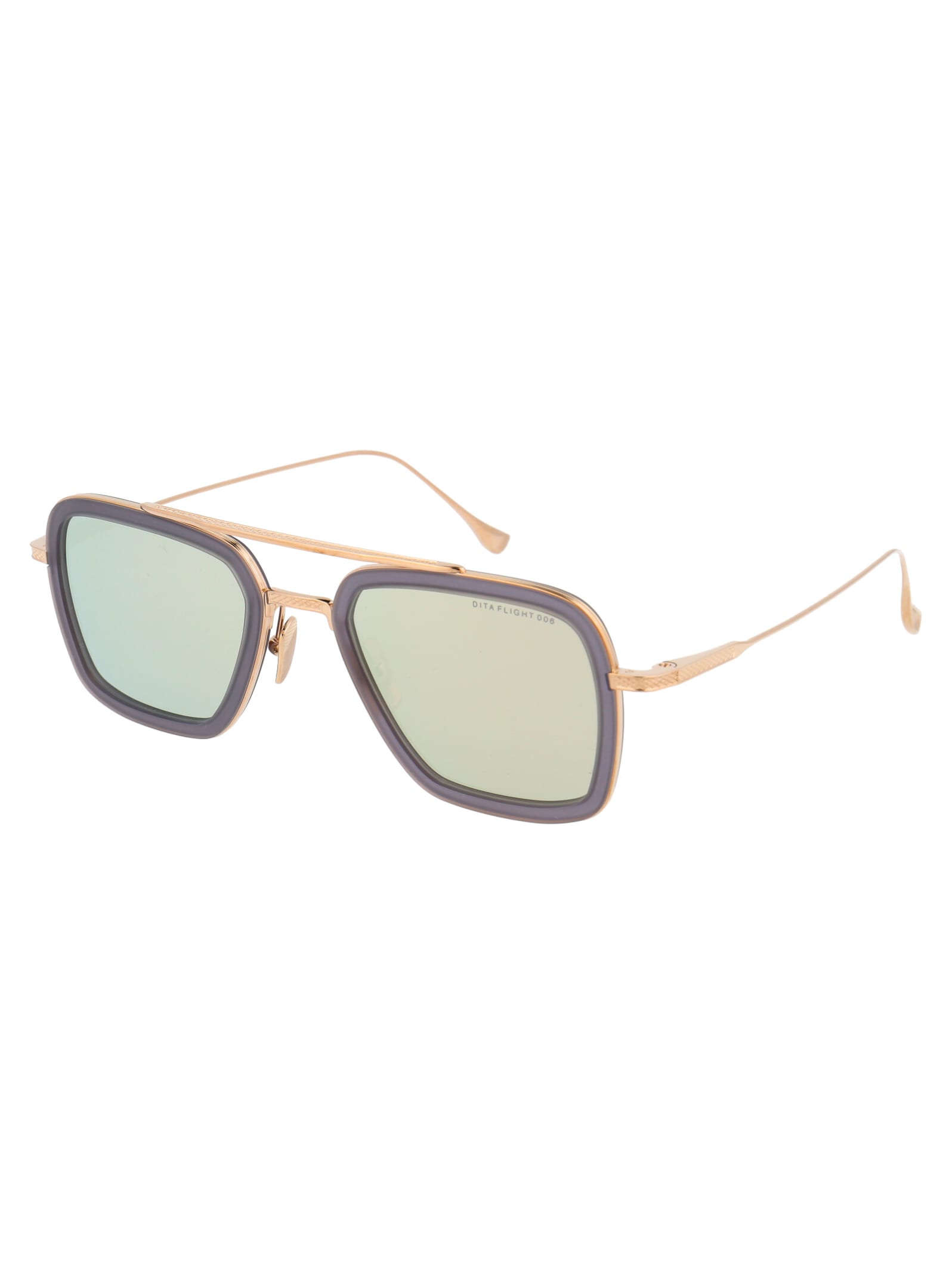 Shop Dita Flight.006 Sunglasses In Matte Grey Crystal - 12k Gold