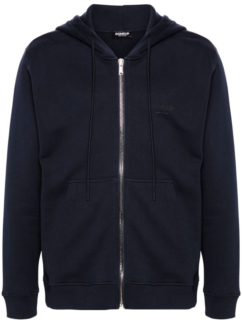 Shop Dondup Hoodie Full Zip Basic Fleece In Blue