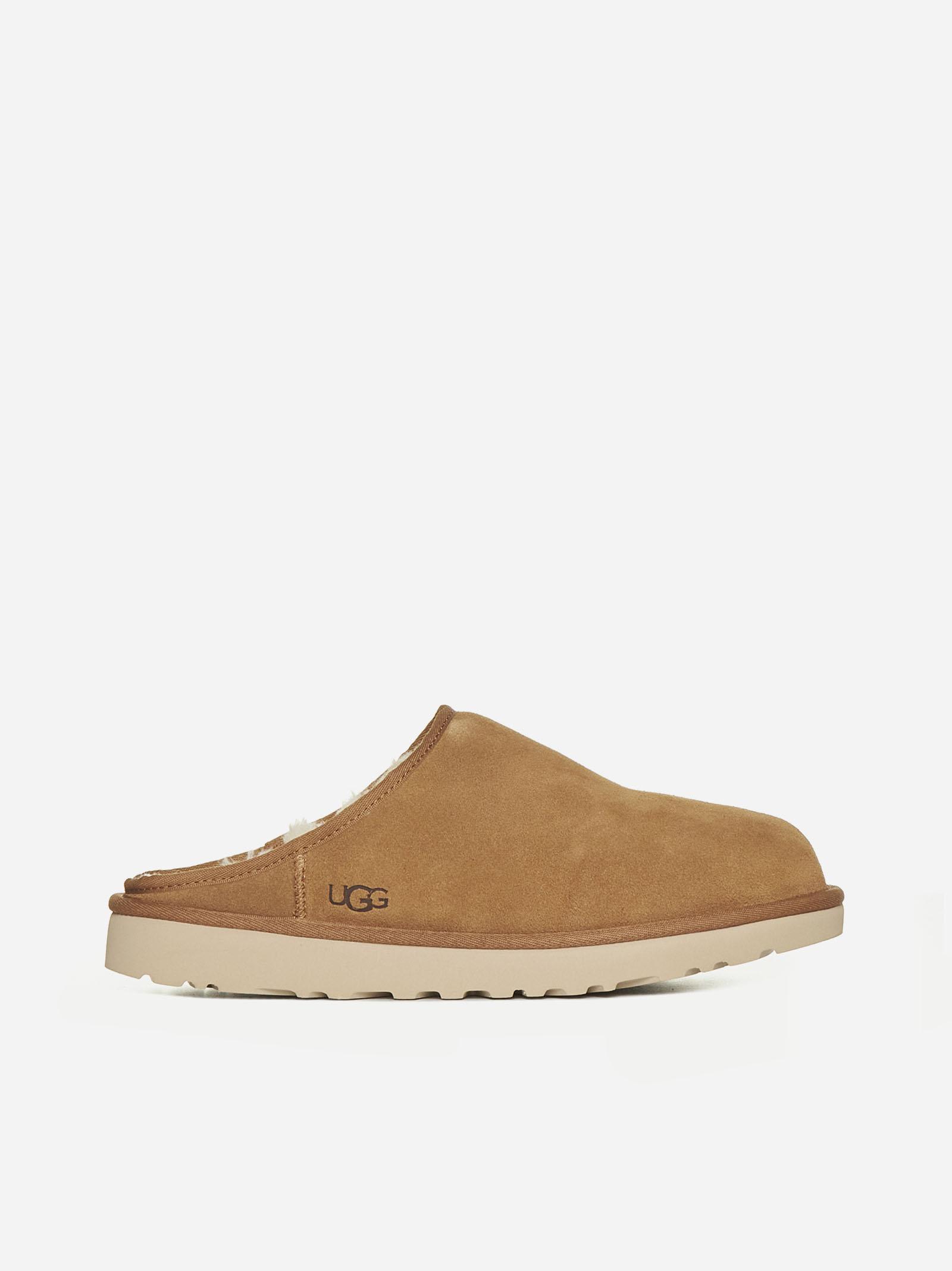 Shop Ugg Suede Slip-on Mules In Che Chestnut