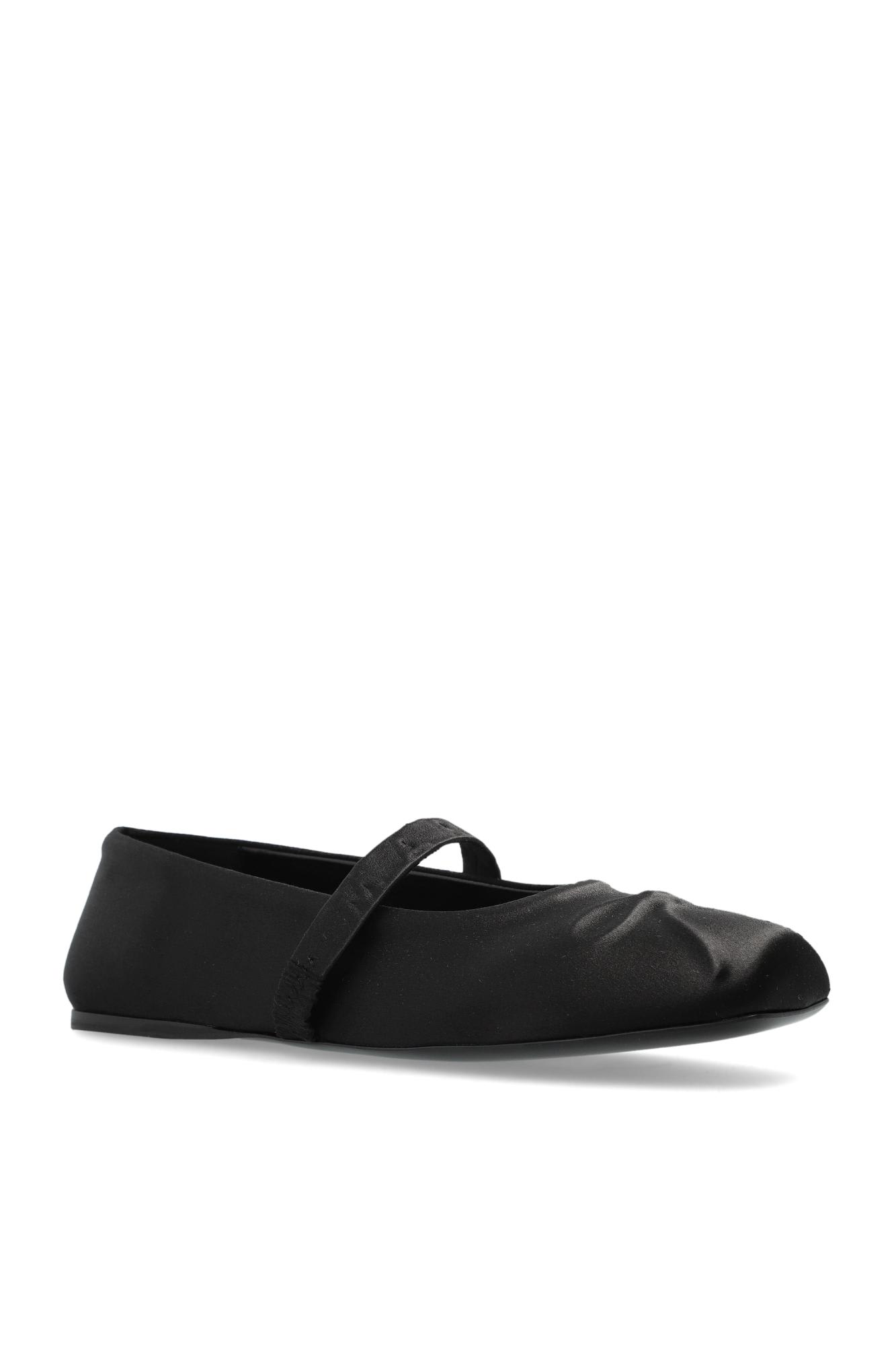 Marni Ruched Ovine Leather Black Sandals In Black