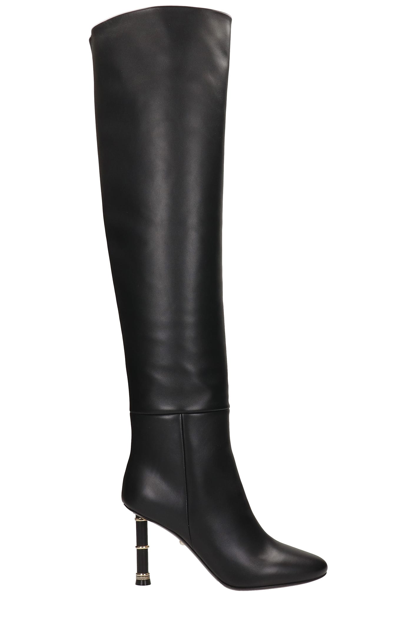 Alevì Nina 090 High Heels Boots In Black Leather