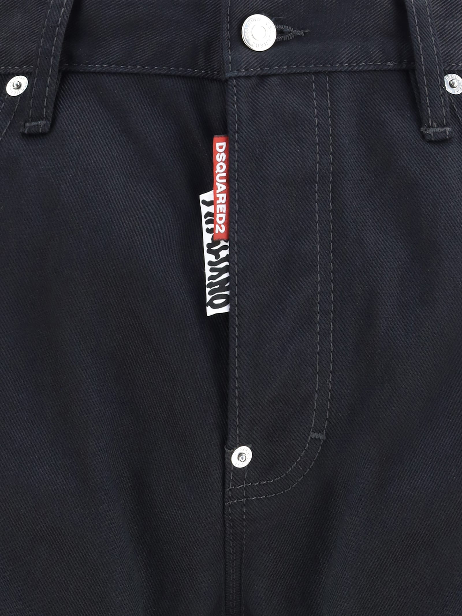 Dsquared2 Cotton Straight Jeans In Black