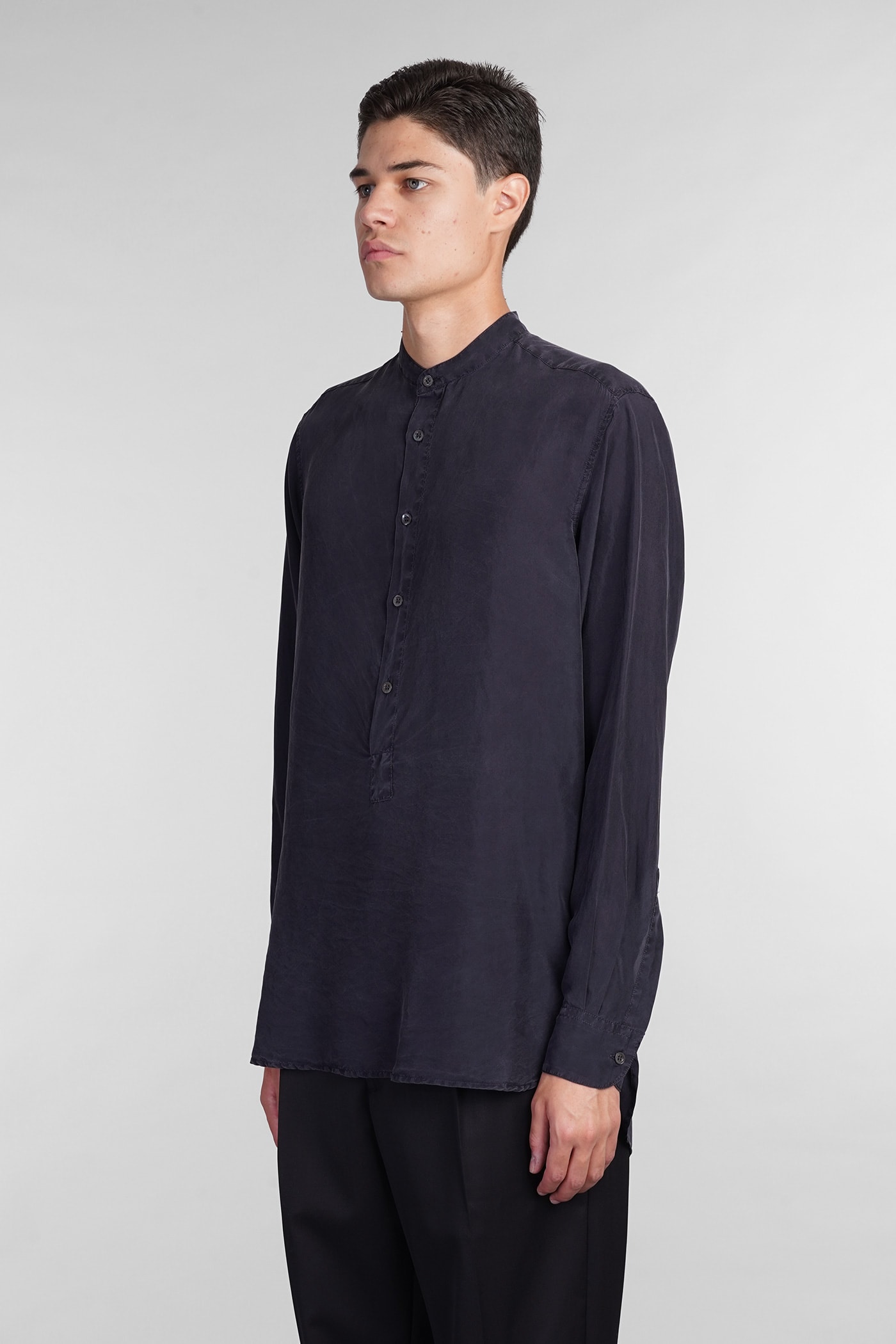 Shop Barena Venezia Ciospa Shirt In Blue Silk