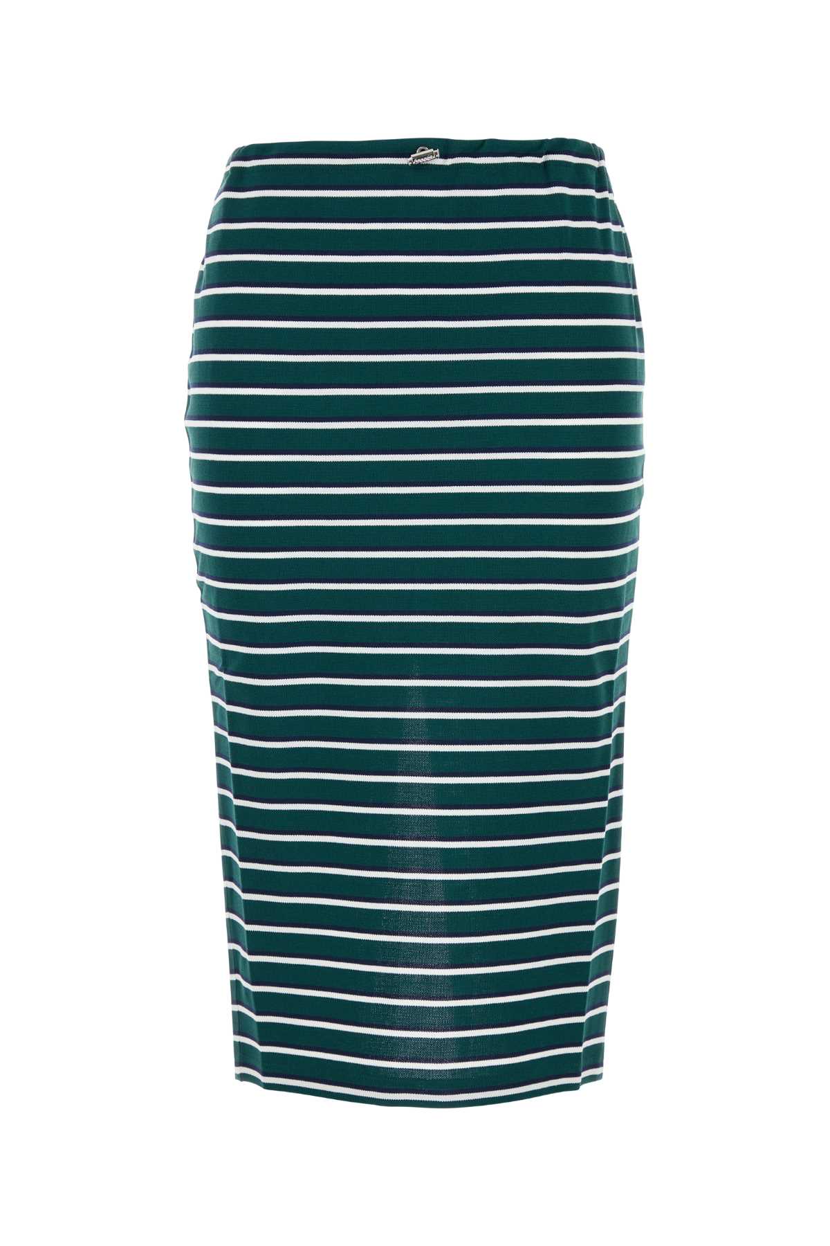 Prada Embroidered Piquet Skirt