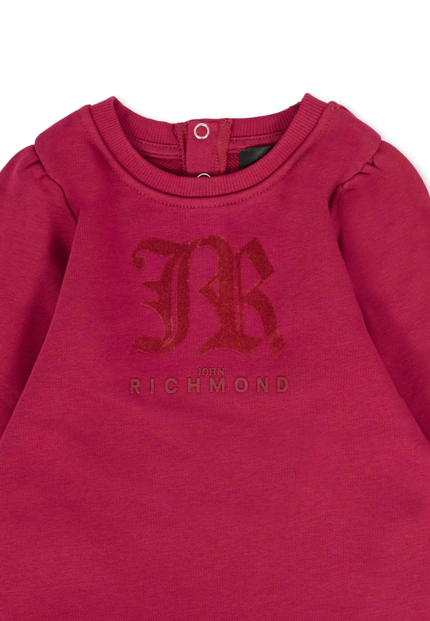 Richmond Purple Dress For Baby Girl With Logo In Red