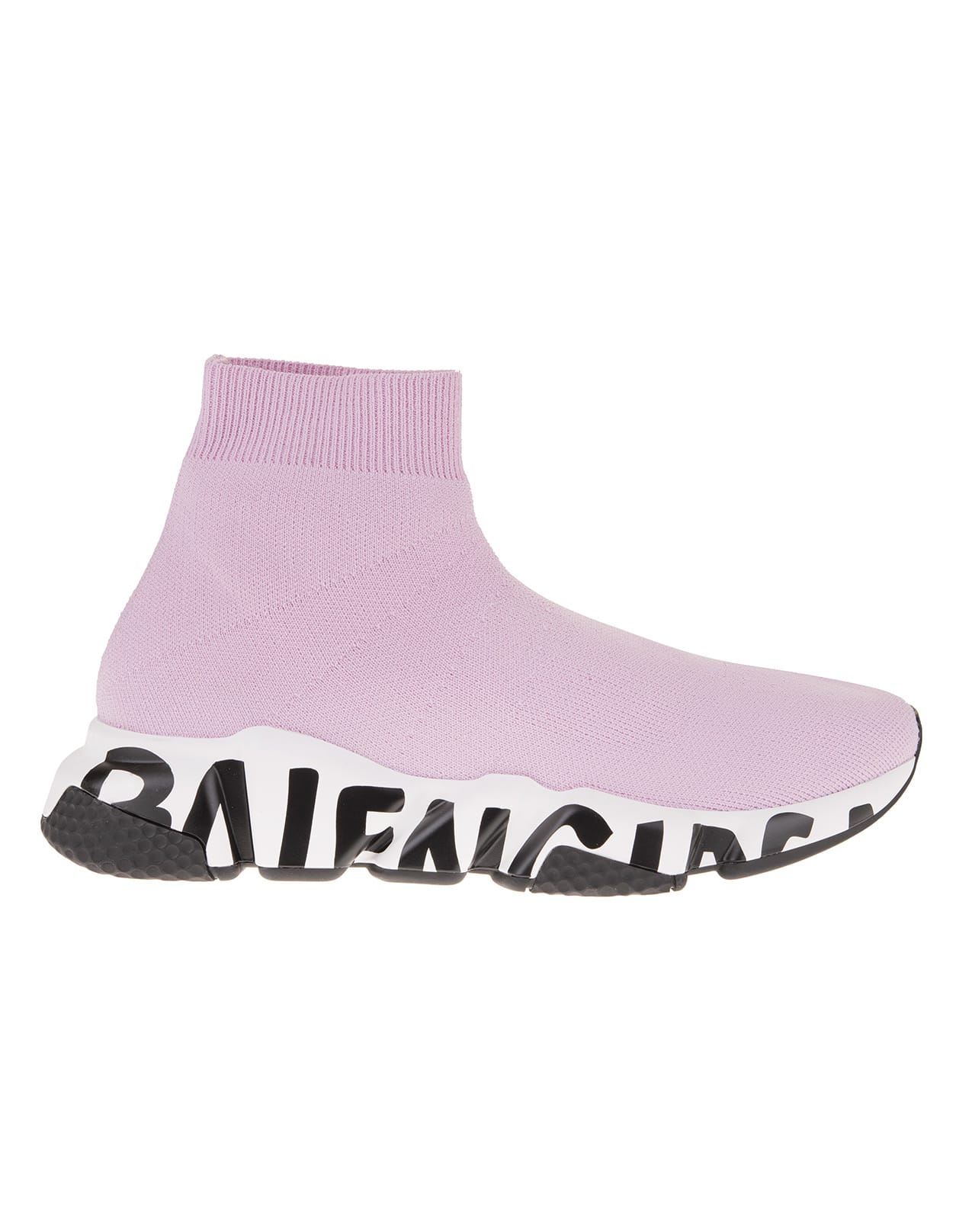 Buy Balenciaga Woman Pink And White Speed Graffiti Sneakers online, shop Balenciaga shoes with free shipping