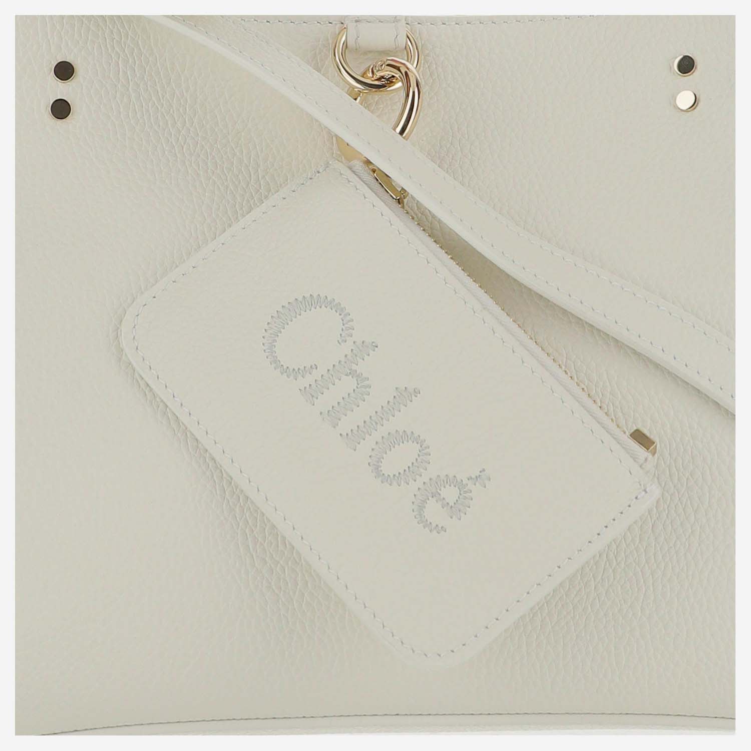 Chloé Medium Tote Bag East-west Sense In White