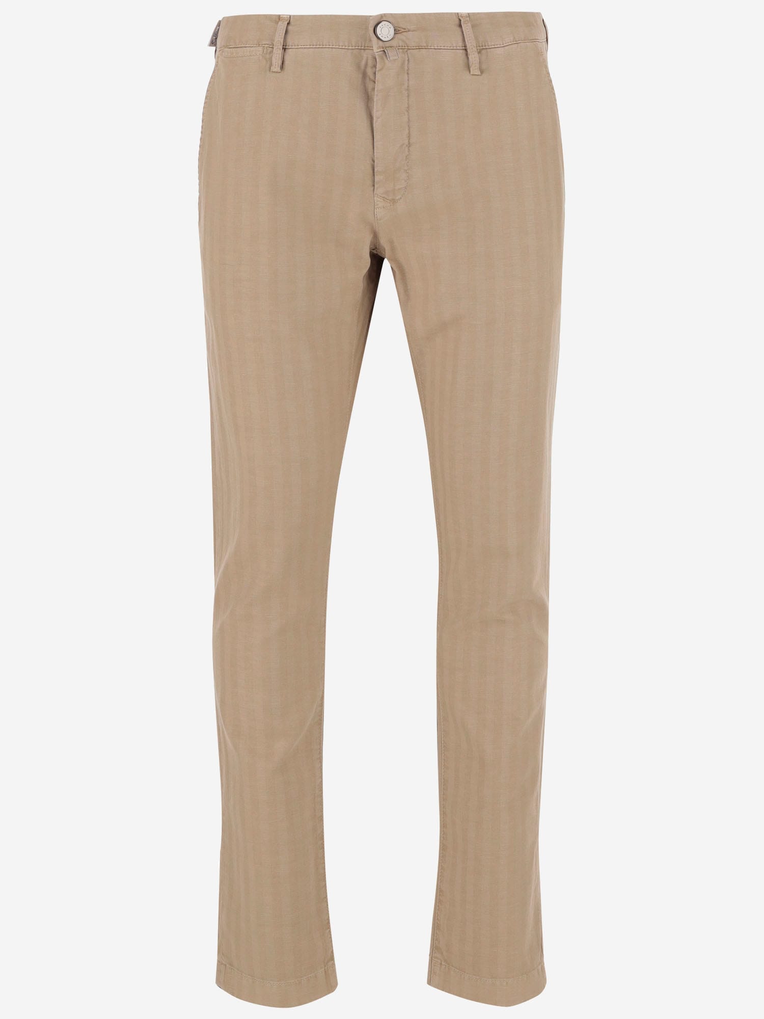 Jacob Cohen Stretch Cotton Blend Pants In Beige