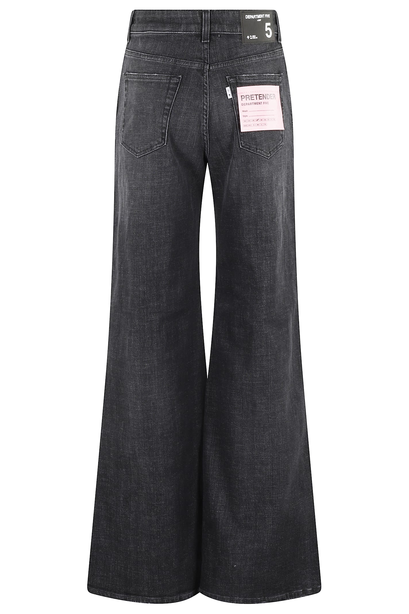 Department Five Wide-leg Black Denim Jeans With Medium Rise In Nero