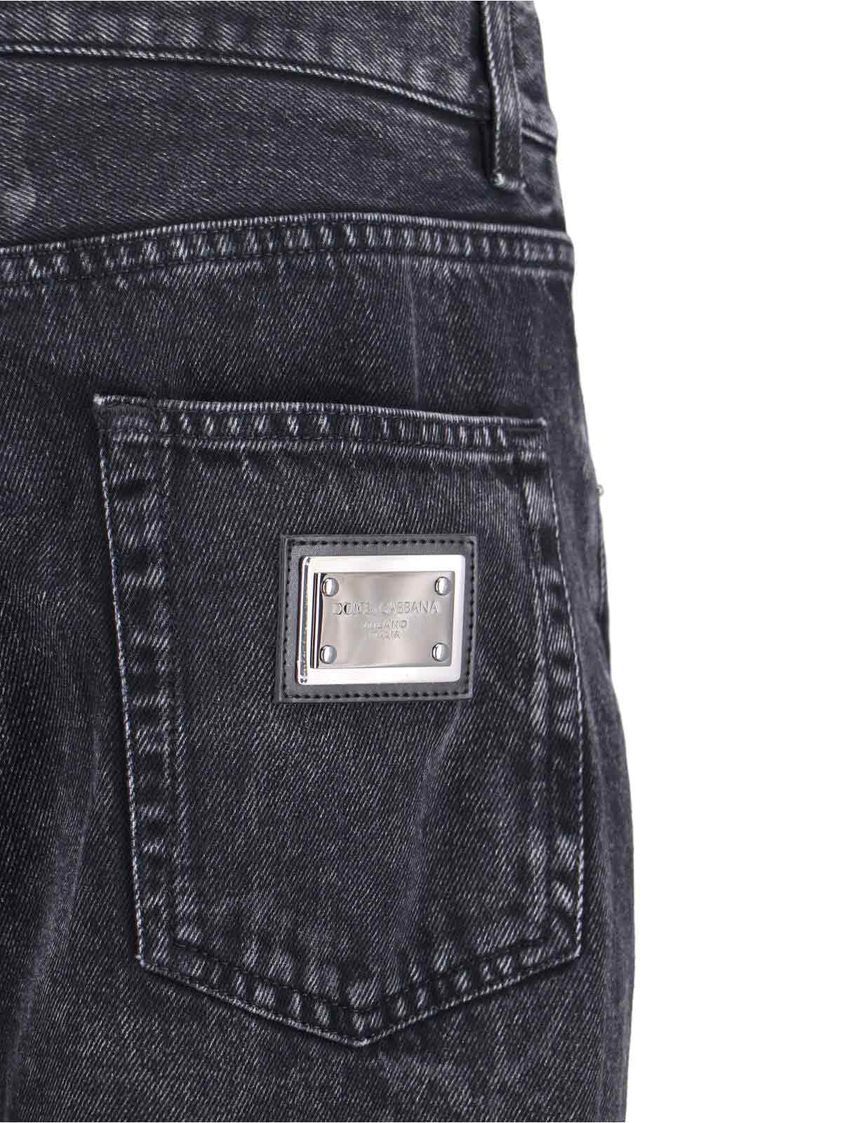 Dolce & Gabbana Charcoal Stretch Corduroy Pant In Black