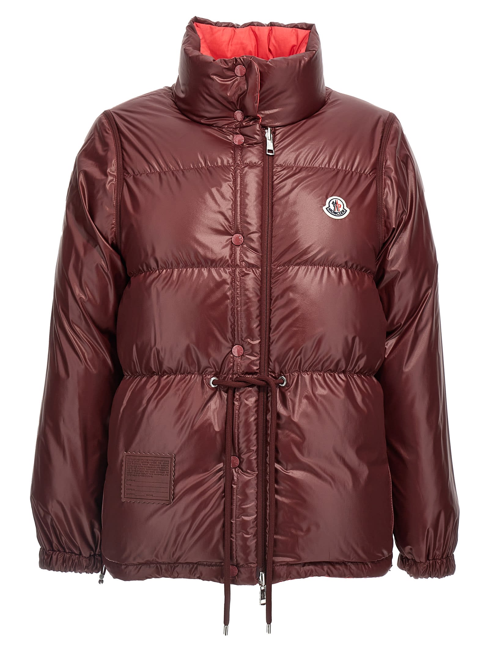 Shop Moncler Verone 1 Reversible Down Jacket In Red