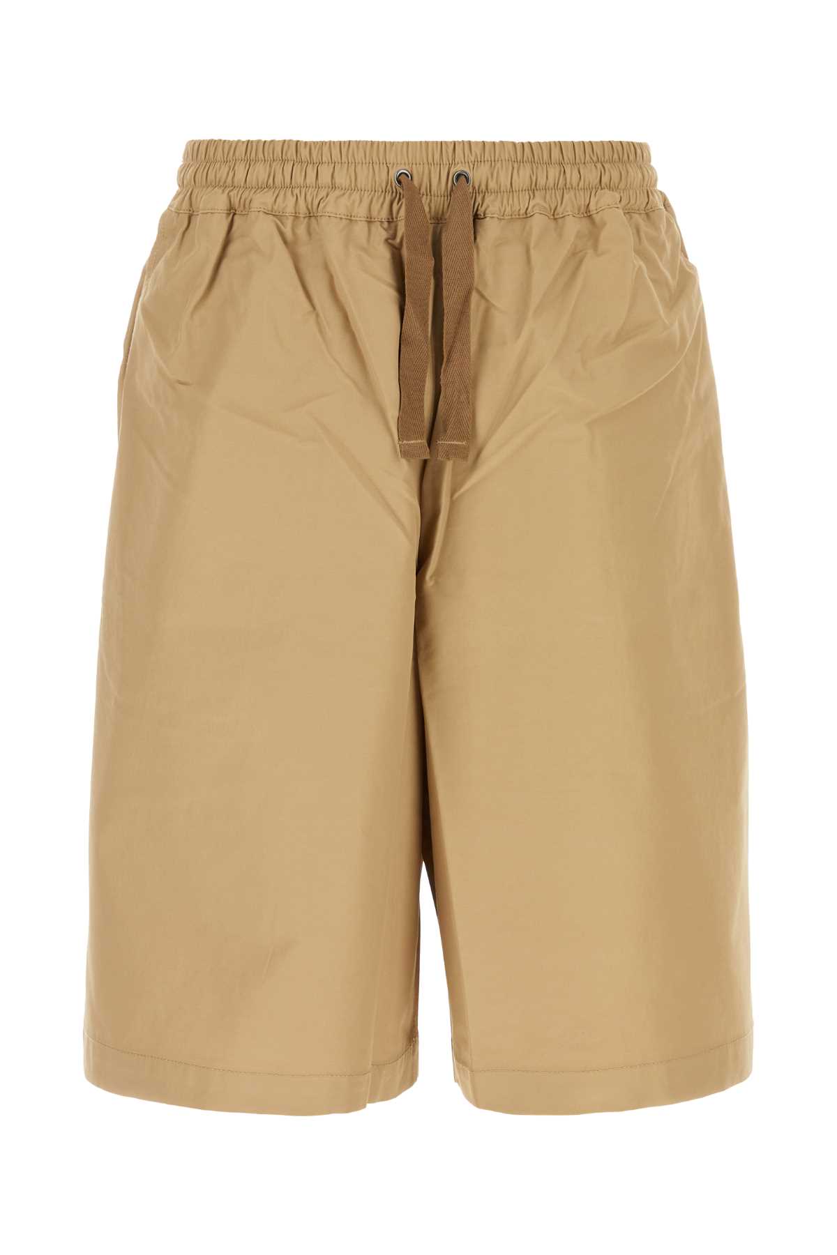 Maison Kitsuné Camel Cotton Blend Bermuda Shorts