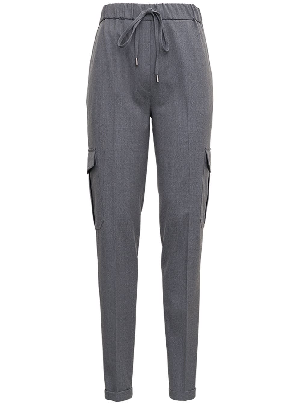 Antonelli Gray Pants In Wool Blend