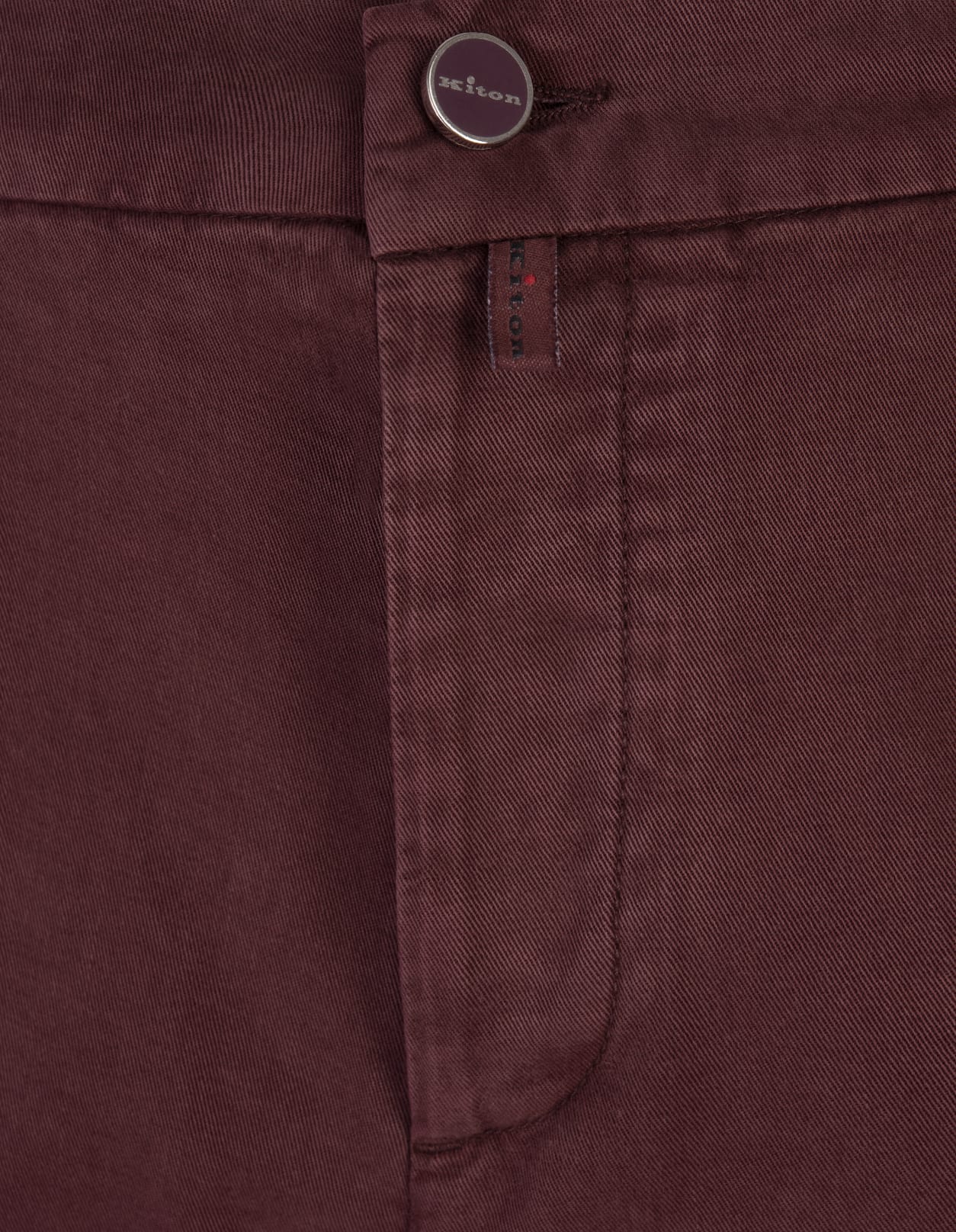 Shop Kiton Burgundy Trousers With Elasticised Waistband In Red