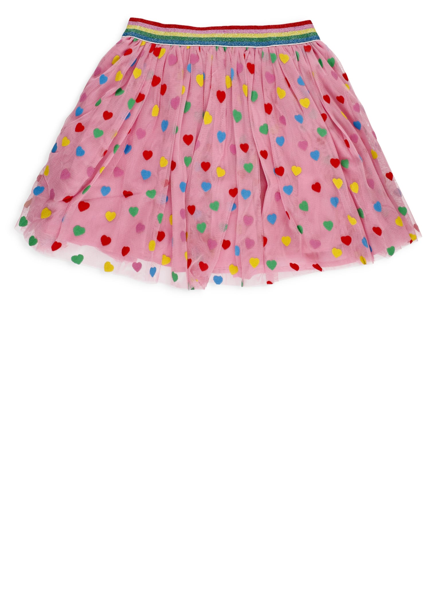 Stella Mccartney Elasticated-waistband Heart-print Tutu Skirt In Pink