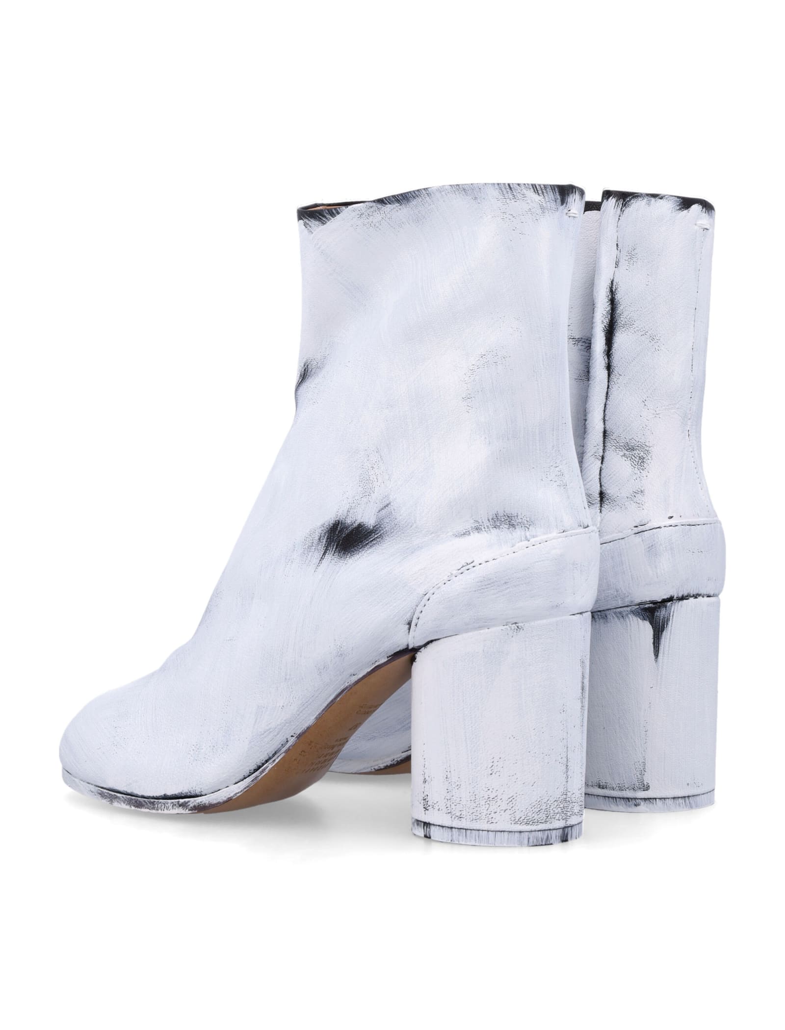 Shop Maison Margiela Tabi Paint Boots In Paint White