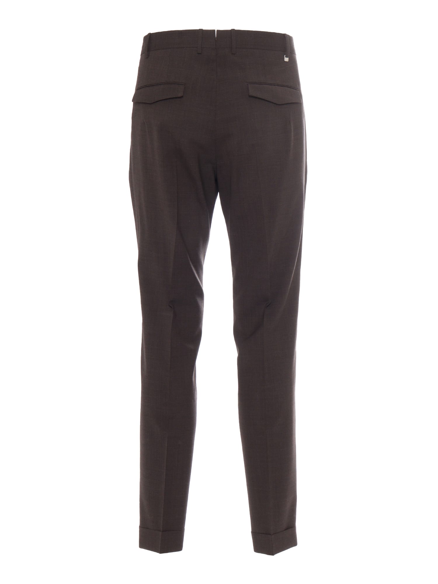 Pt Torino Cotton Trousers With Front And Back Pockets In Brown