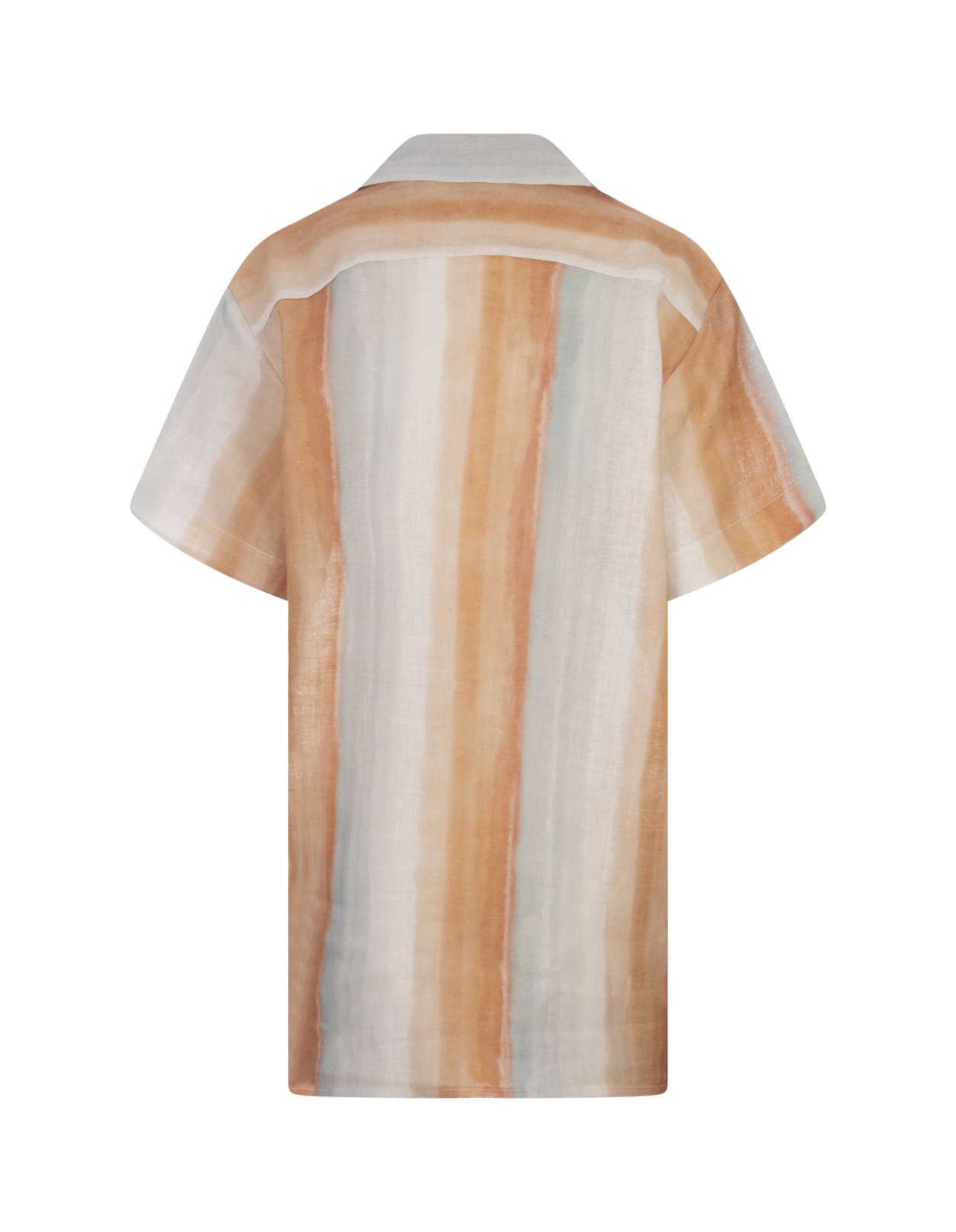 Shop Amotea Coral Shirt In Printed Linen In Multicolour