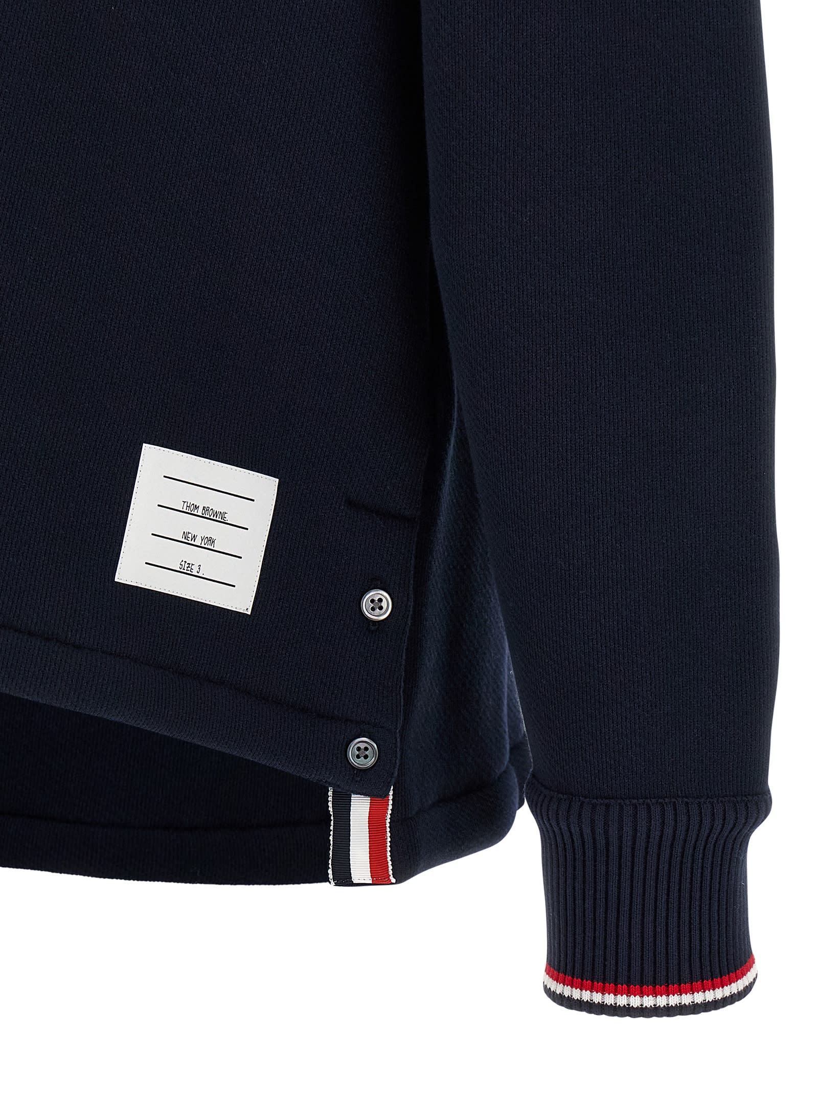 Thom Browne Rwb Tape Hoodie Sweatshirt Blue In Blue