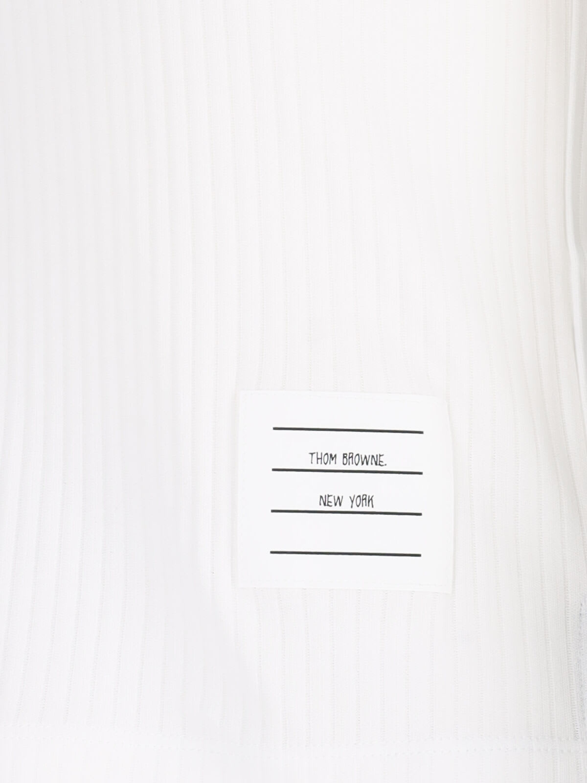 Shop Thom Browne Three Stripes Knit Polo Shirt In White