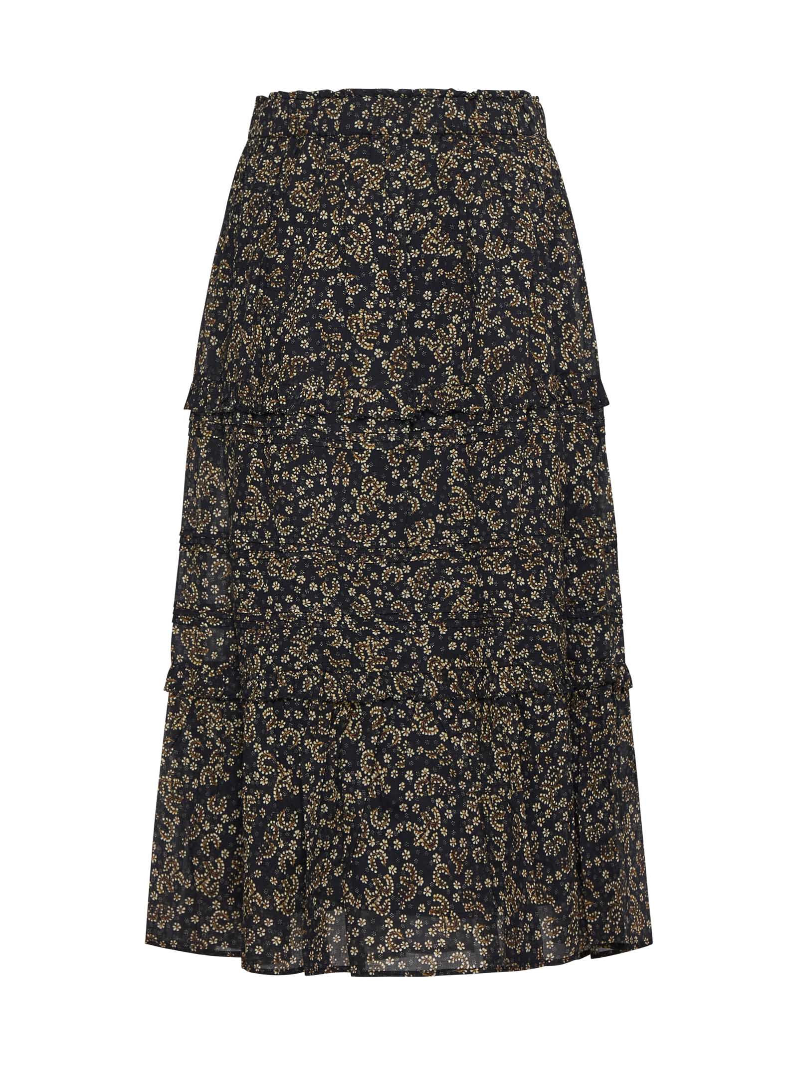 Shop Marant Etoile Skirt In Black/ochre