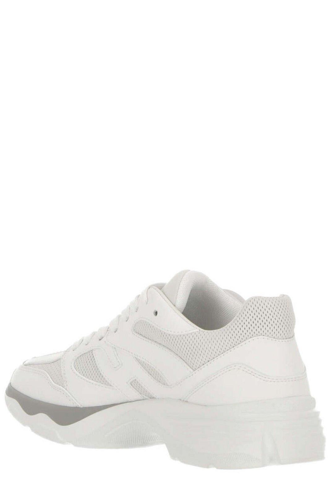 Shop Hogan Round Toe Lace-up Sneakers