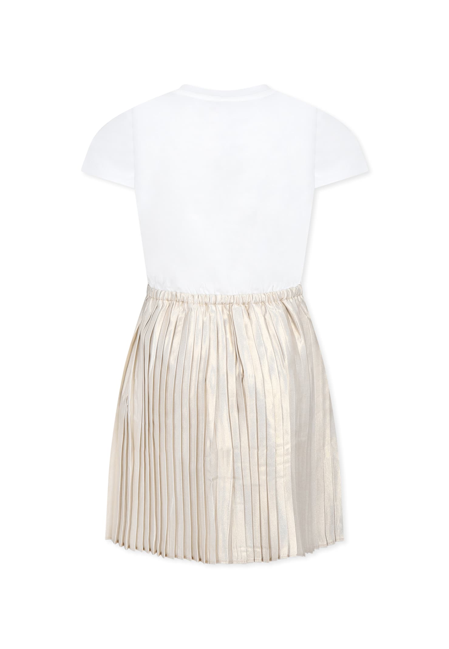 Shop Michael Kors Gold Dress For Girl With Logo