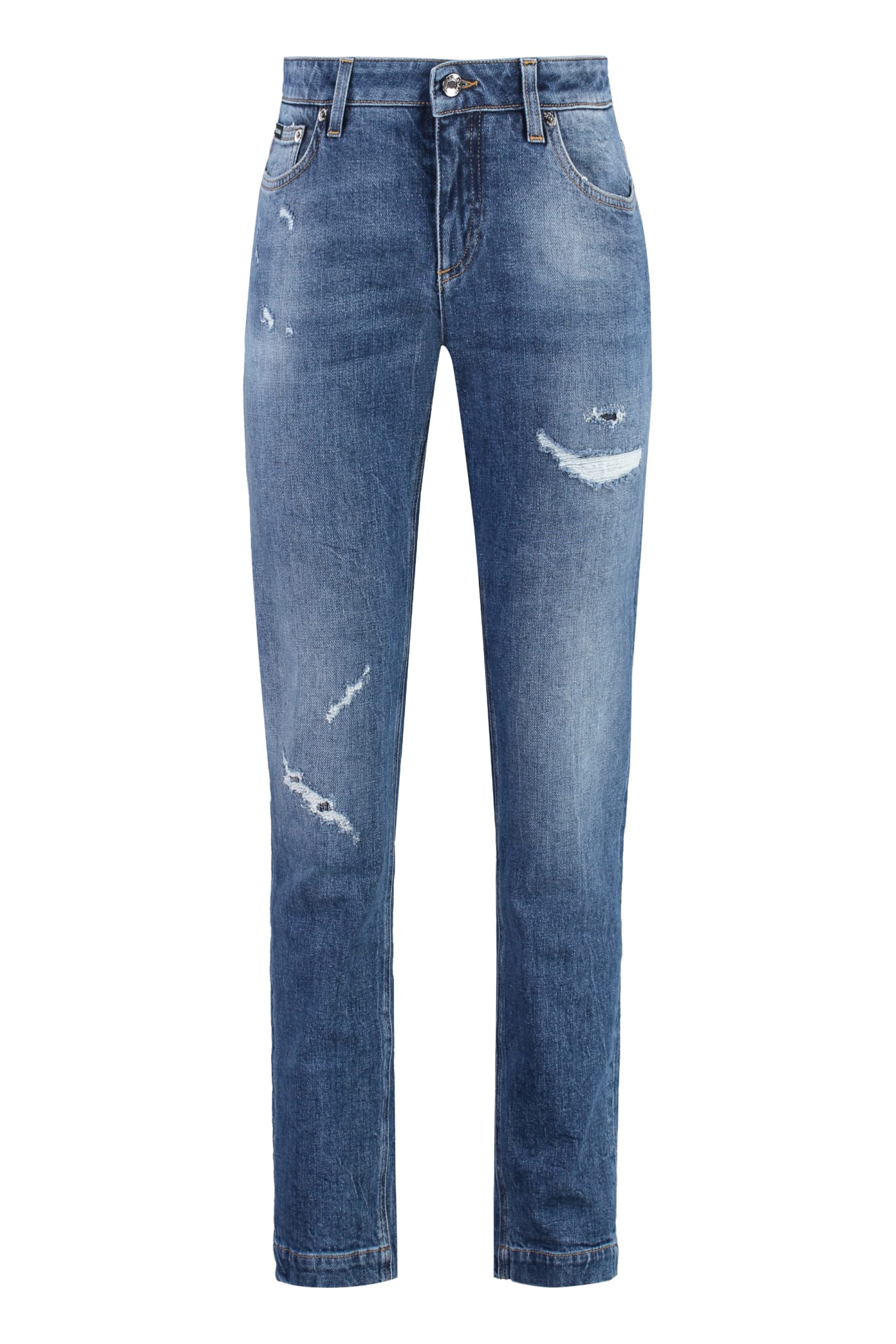 Shop Dolce & Gabbana Stretch Cotton Jeans In Denim