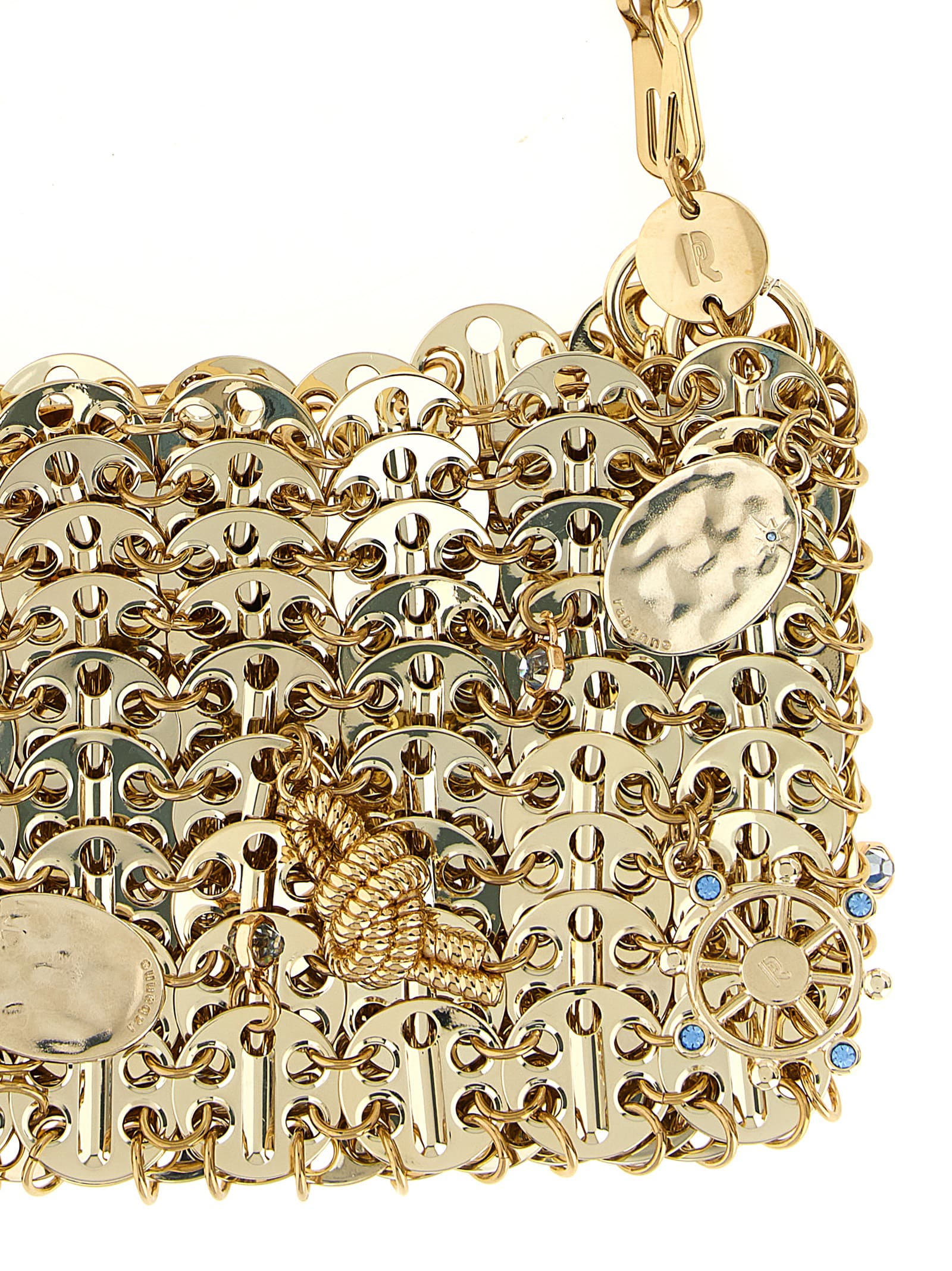 Rabanne 1969 Nano Shoulder Bag In Gold