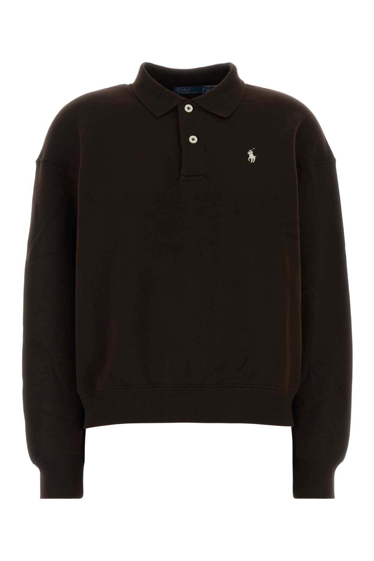 Polo Ralph Lauren Chocolate Cotton Blend Polo Shirt In Brown