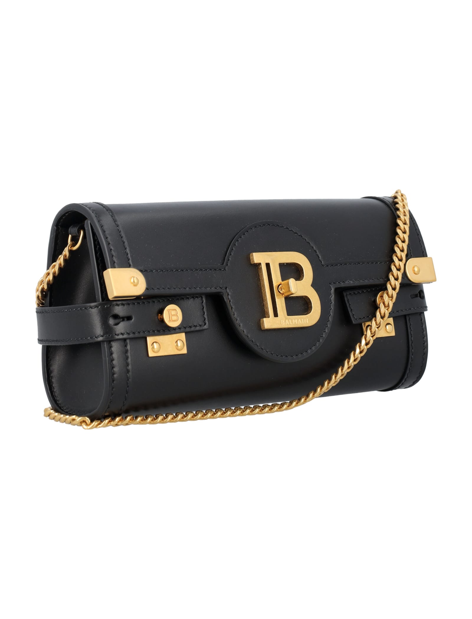 Shop Balmain B-buzz Clutch Bag In Black