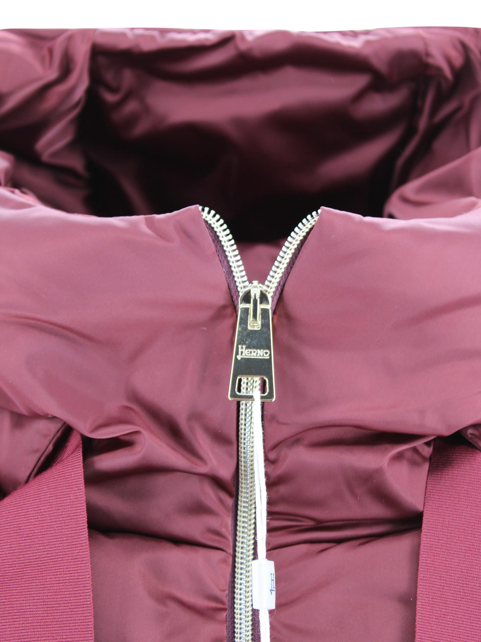 Herno A-shaped Down Jacket In High-density Satin In Burgundy